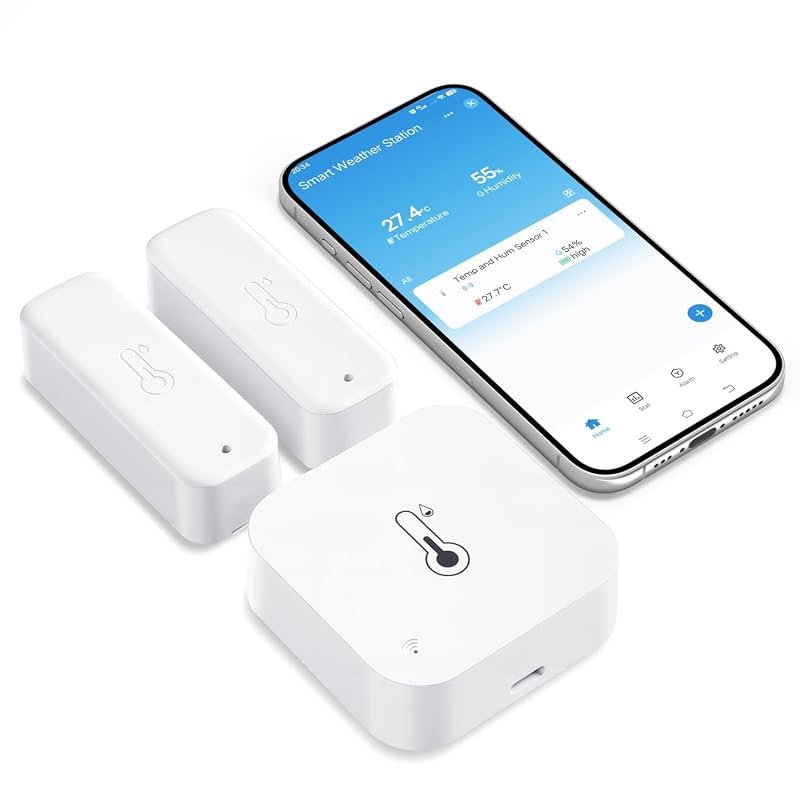 WiFi Freezer Thermometer with App Alarm, 2 Wireless Sensors