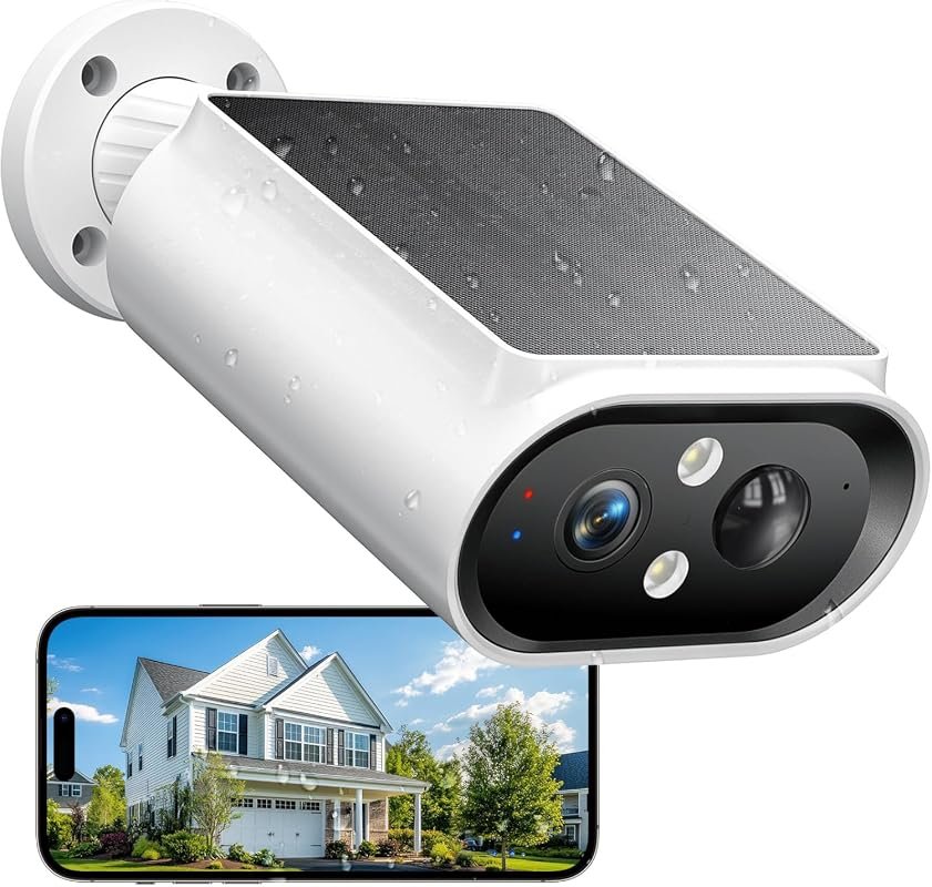 AlkiVision solar wireless outdoor security camera with 360 degree view