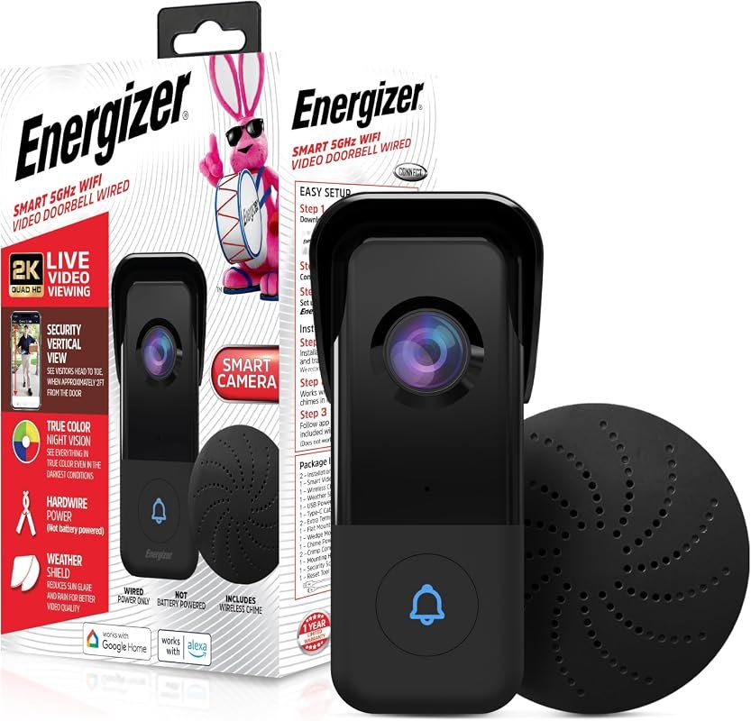 Energizer Connect wired 2K QHD video doorbell