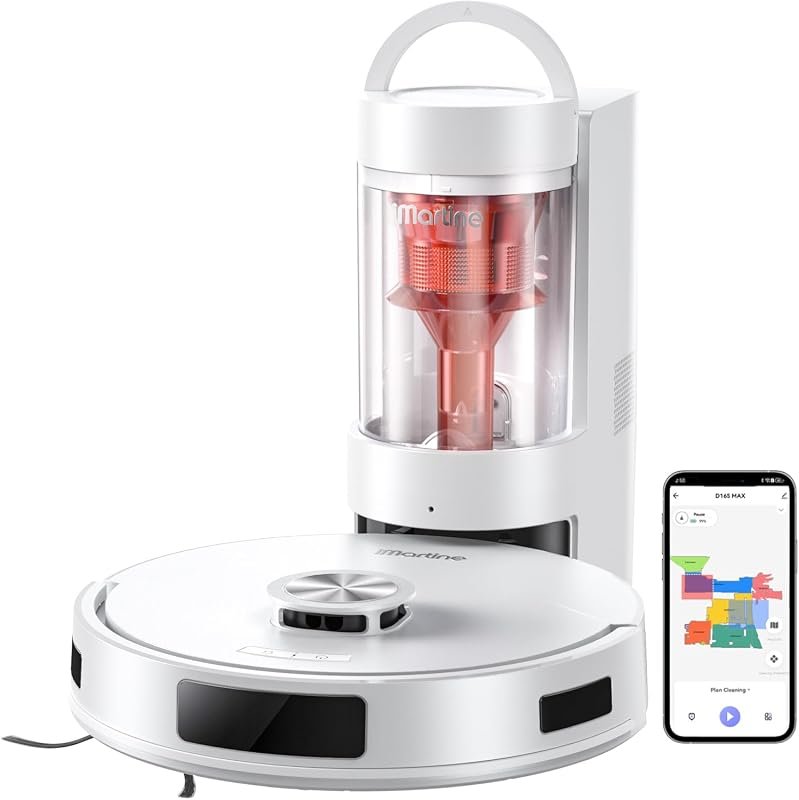 Robot Vacuum and Mop Combo with 18000Pa Suction, Bagless Self-Emptying Station, LiDAR Navigation