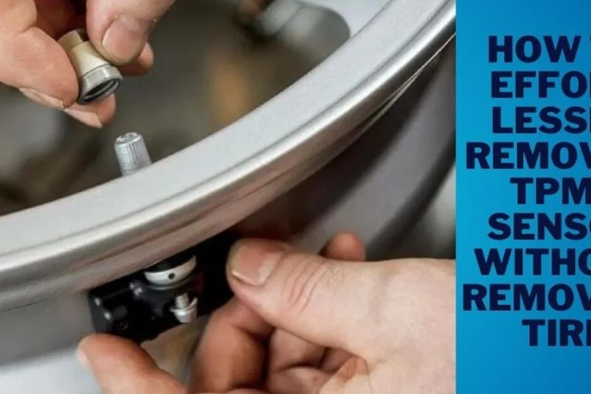Mechanic replacing a single TPMS sensor on a tire wheel assembly