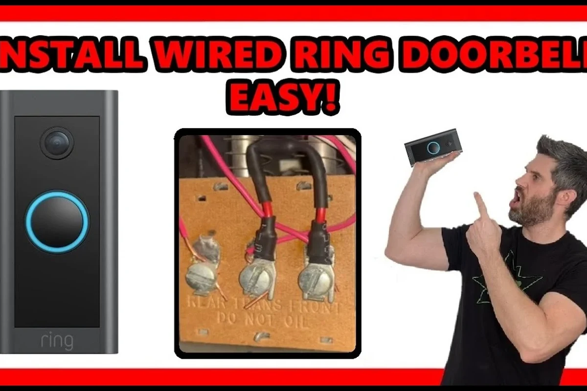Ring Video Doorbell 2 mounted on a home entryway with visible wired doorbell setup