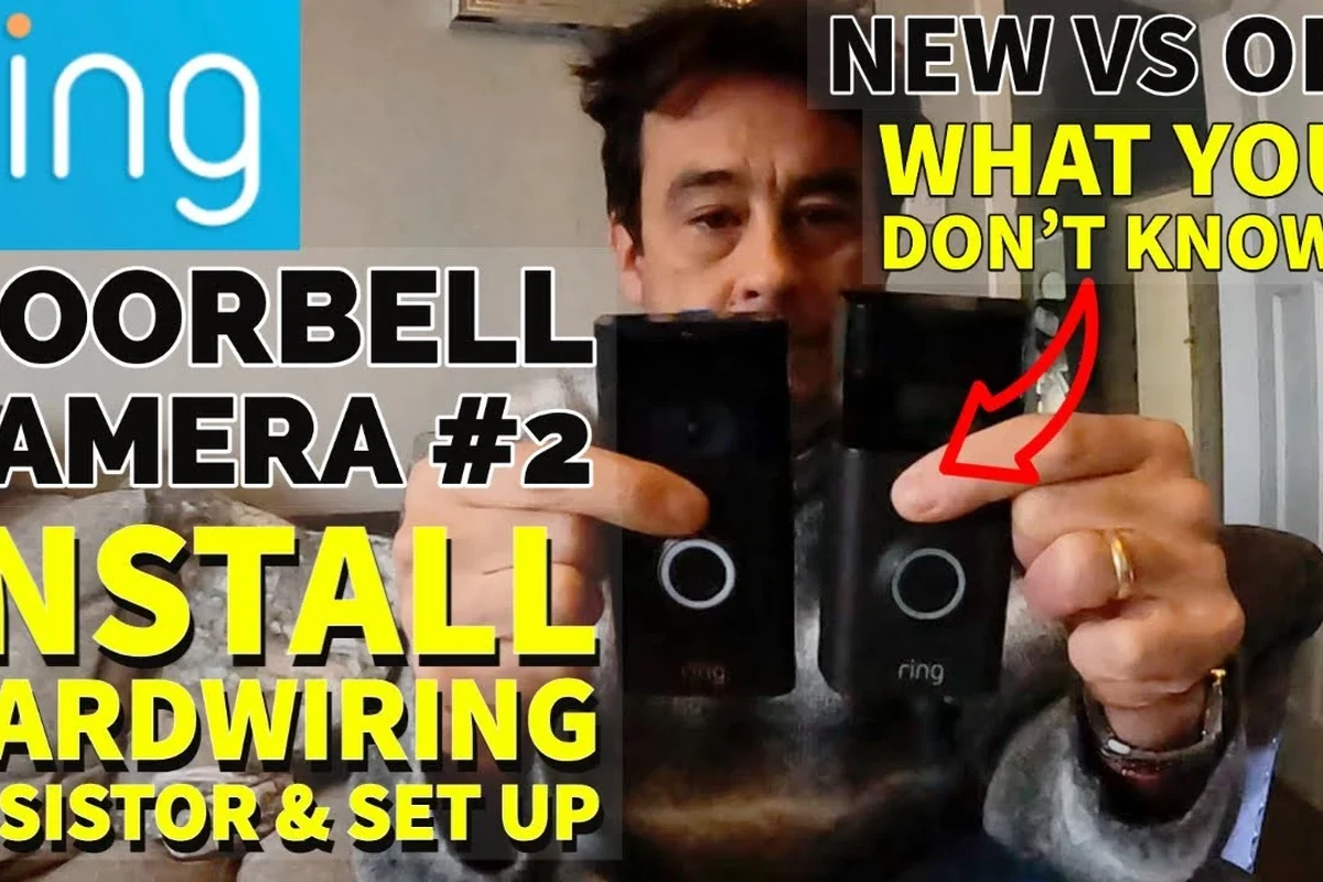 Ring Video Doorbell 2 mounted on a home entryway with visible wired doorbell setup