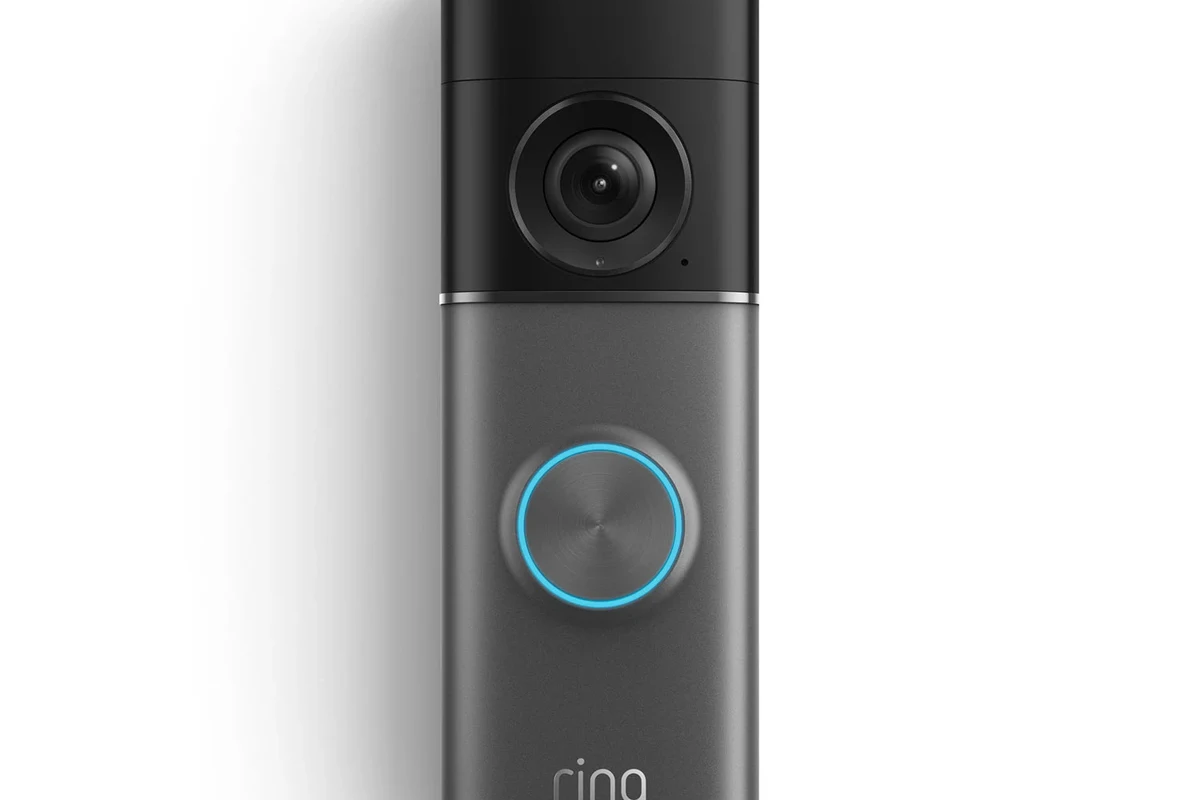 Ring video doorbell mounted at a home entry showing front-door security and app-based monitoring