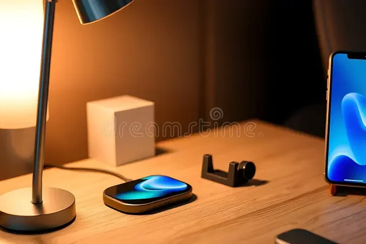 Smart video doorbell mounted by a front door with iPhone compatibility in mind