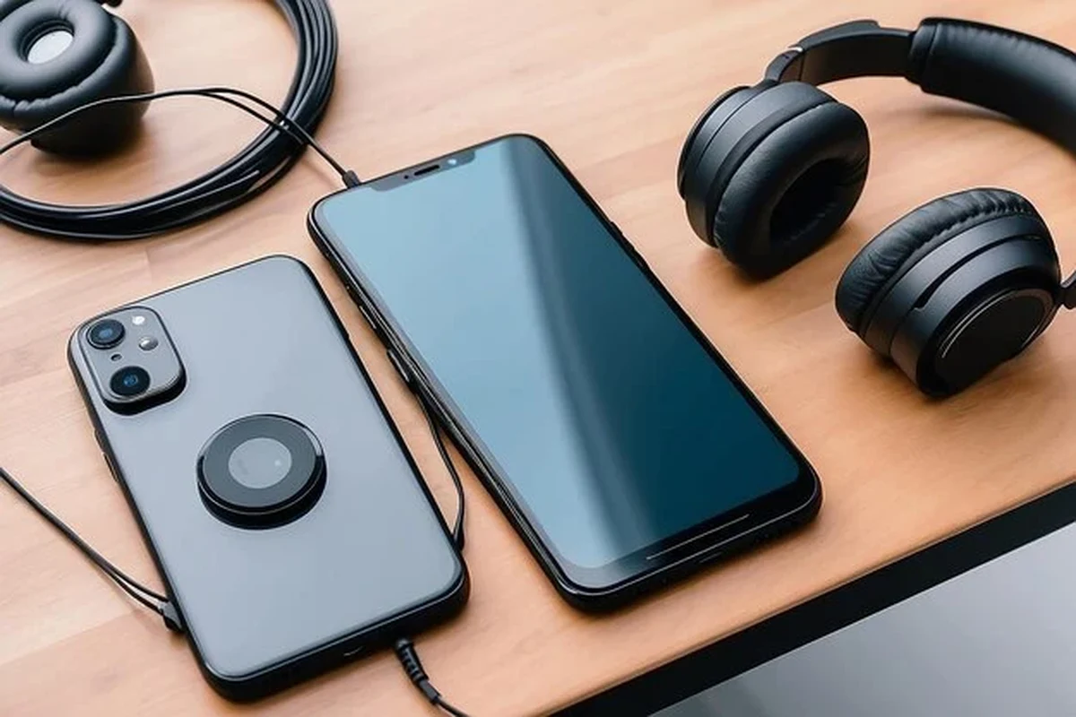 Senior-friendly iPhone charger setup with wall adapter, cable, and bedside charging stand