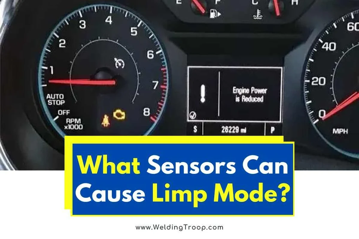 Car diagnostic dashboard with speed sensor and limp mode warning concept