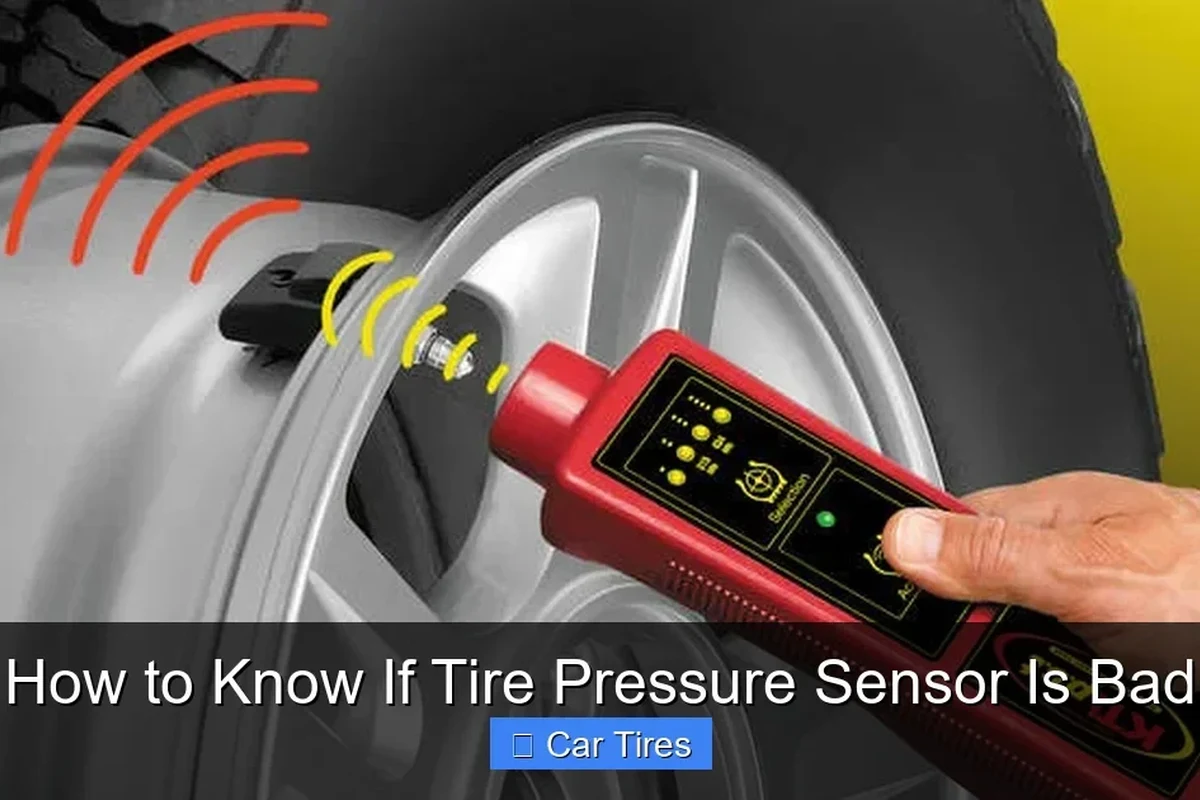 Tire pressure sensor inside a car wheel with TPMS warning concept