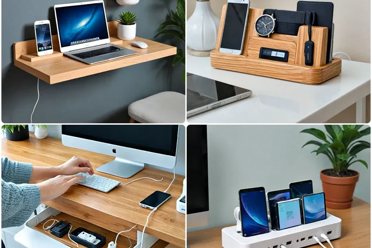USB-C cable connected to a charger and laptop on a desk, showing charging setup