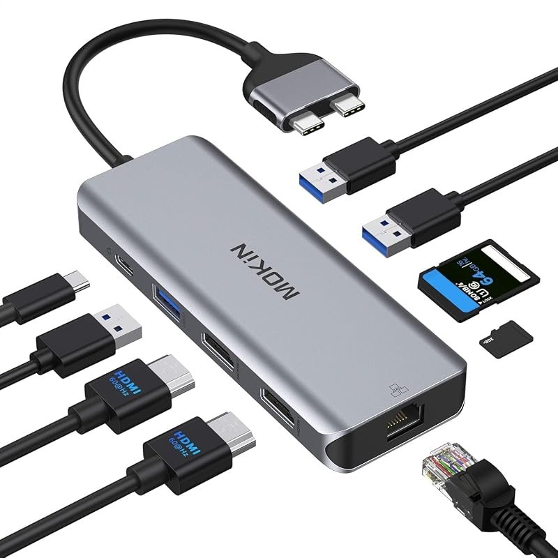 MOKiN MacBook Pro Docking Station, Dual Monitor HDMI Adapter for MacBook Pro/Air