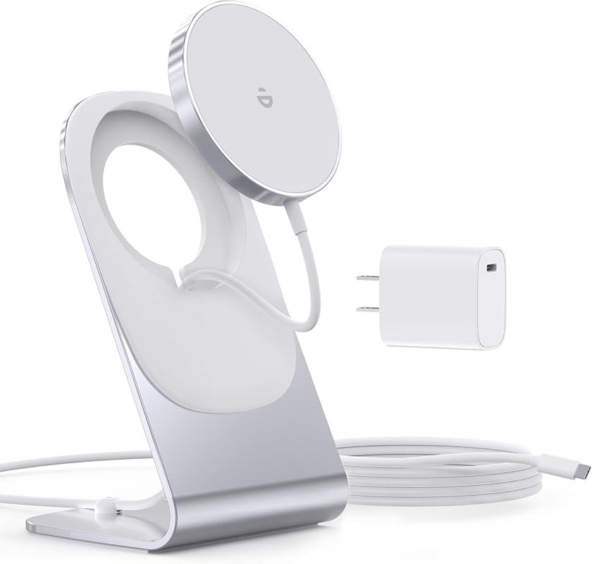 Magnetic Wireless Charger Stand for iPhone 18/17/16/15/14/13/12, 20W USB-C Adapter