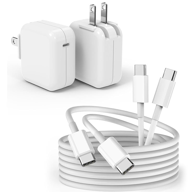 2-Pack 30W USB C Charger for MacBook Air/Pro, M1-M3, with 10FT Cable