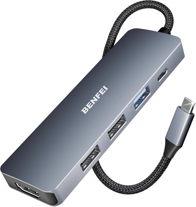 BENFEI 5-in-1 USB-C Hub with 4K HDMI, 100W PD, and 3 USB-A Ports