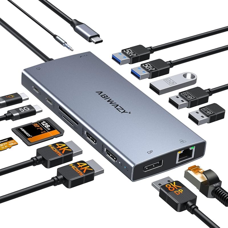 ABIWAZY 15-in-1 Docking Station