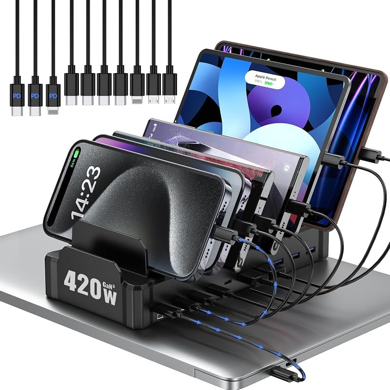 Zobirez 420W Charging Station black desktop charging station