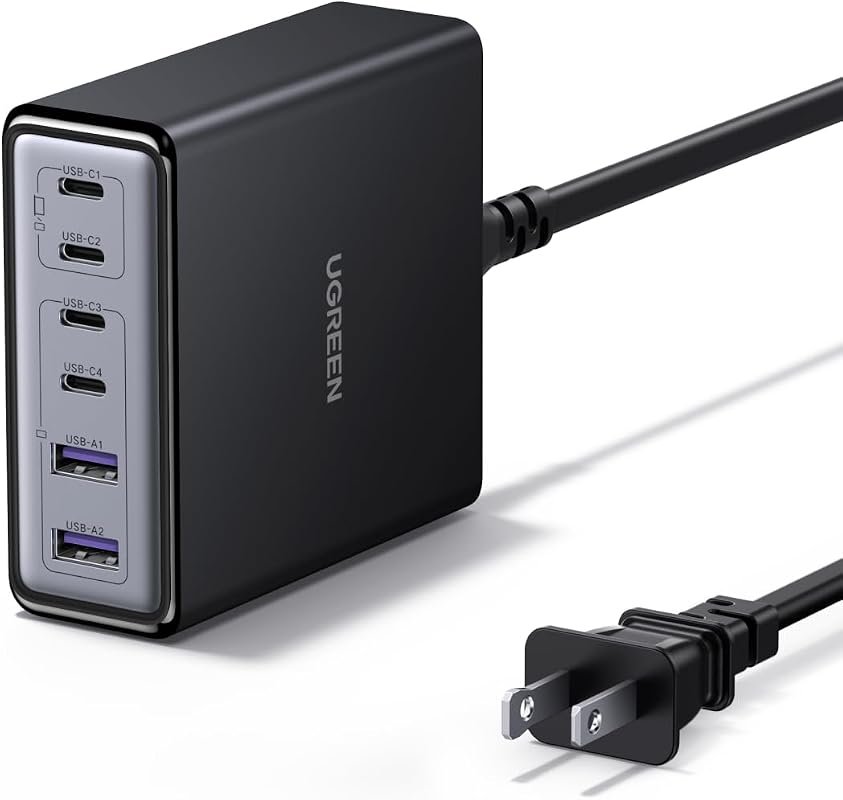 UGREEN 100W 6-Port GaN USB C Charging Station for MacBook, iPhone, iPad, Galaxy, Pixel