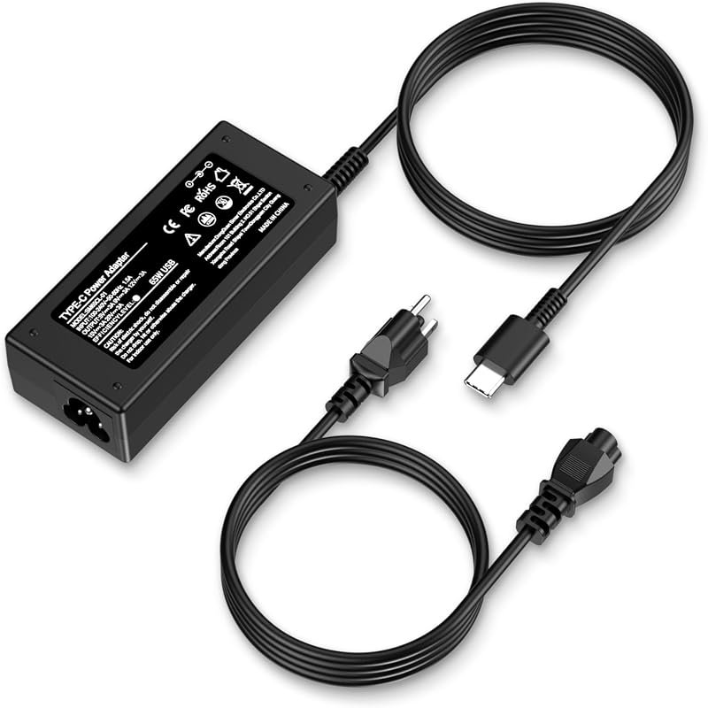 Universal 65W USB-C Laptop Charger for Lenovo, HP, Dell, Acer, Asus, Samsung