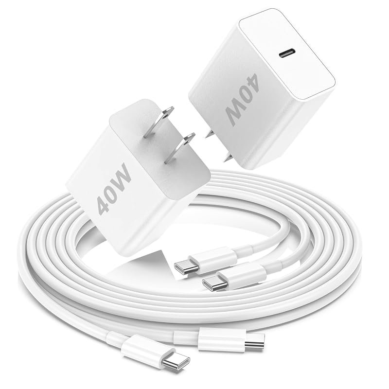 40W USB C Fast Charger 2-Pack for iPhone Home and Travel