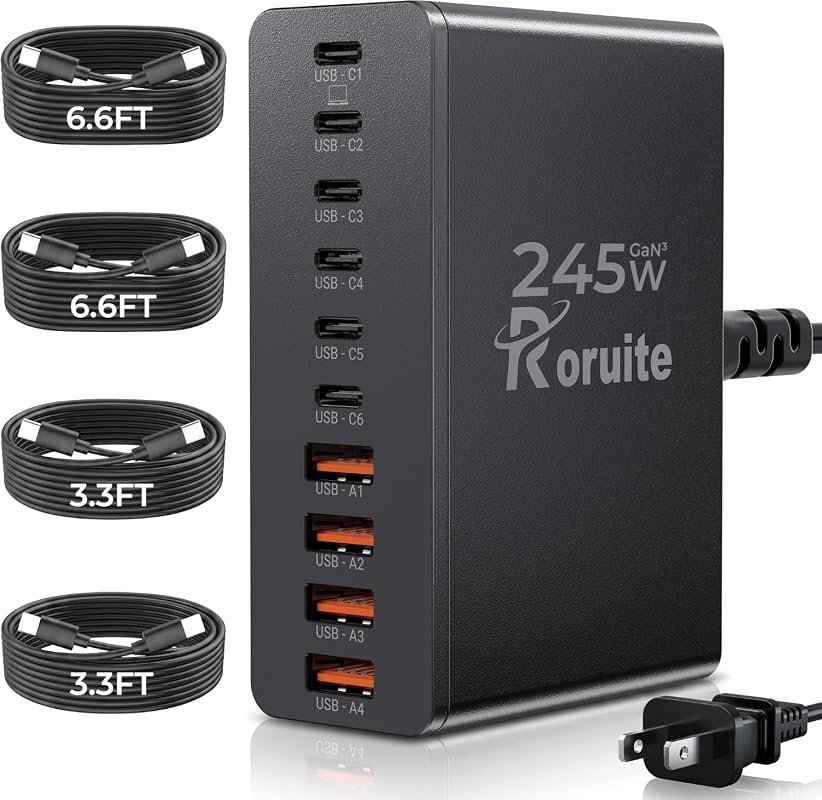 10-Port USB-C Charging Station desktop charging station