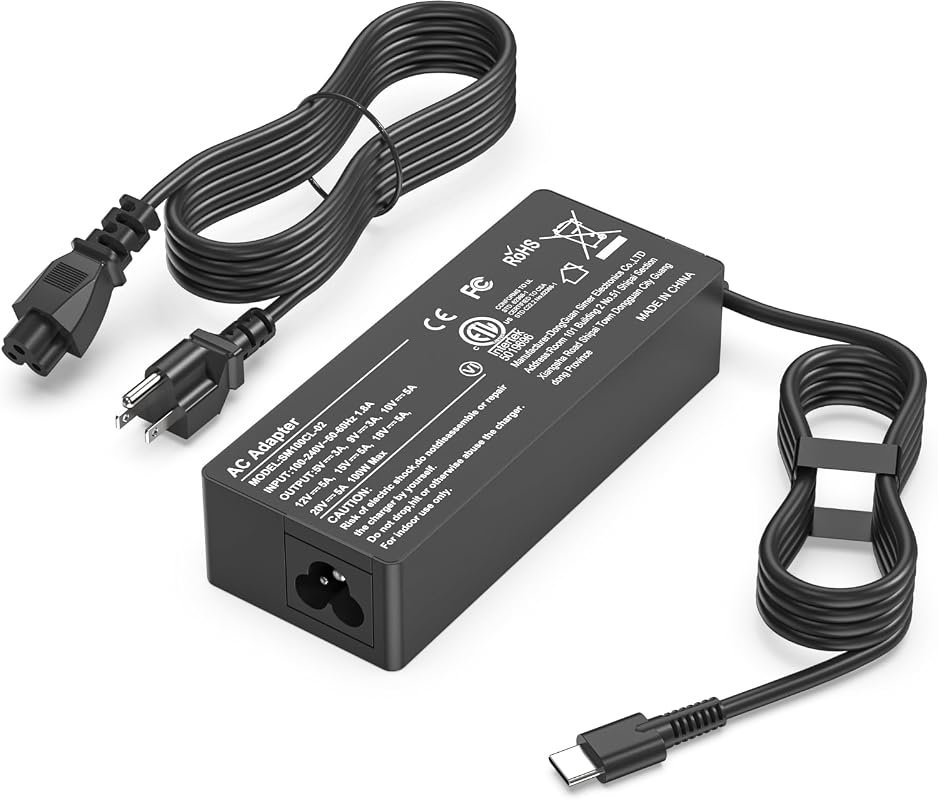 Universal 100W USB-C Laptop Charger for Lenovo, MacBook, HP, Dell, and More