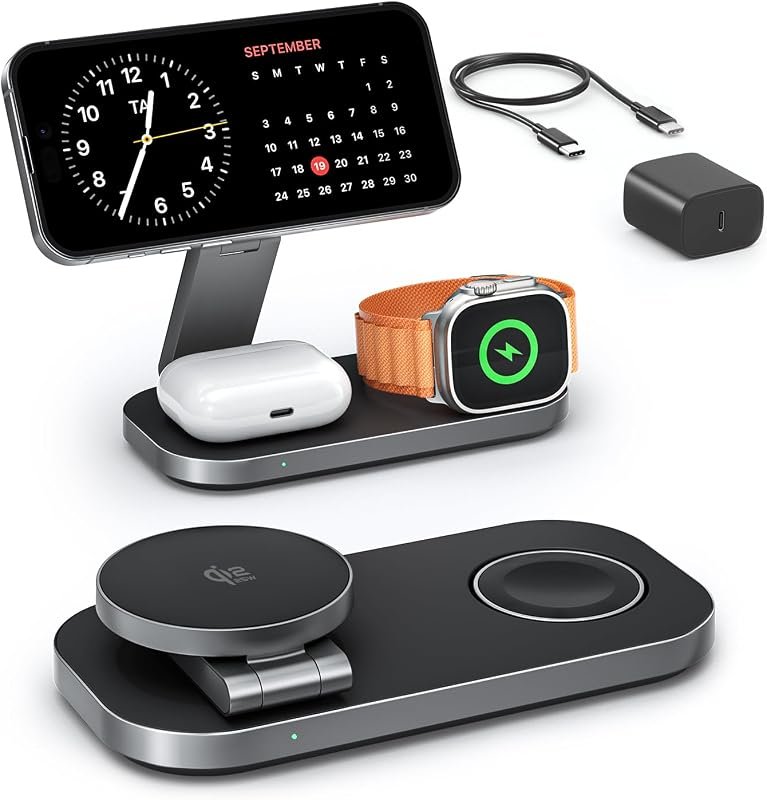 Qi2.2 25W 3-in-1 Magnetic Wireless Charging Station for Apple Devices