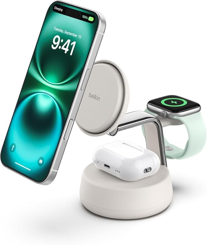 Belkin Qi2.2 25W 3-in-1 Wireless Fast Charging Station for iPhone