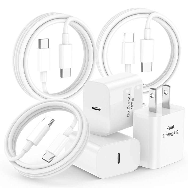 20W Fast Charging iPhone Charger 3-Pack with 6FT USB-C Cable