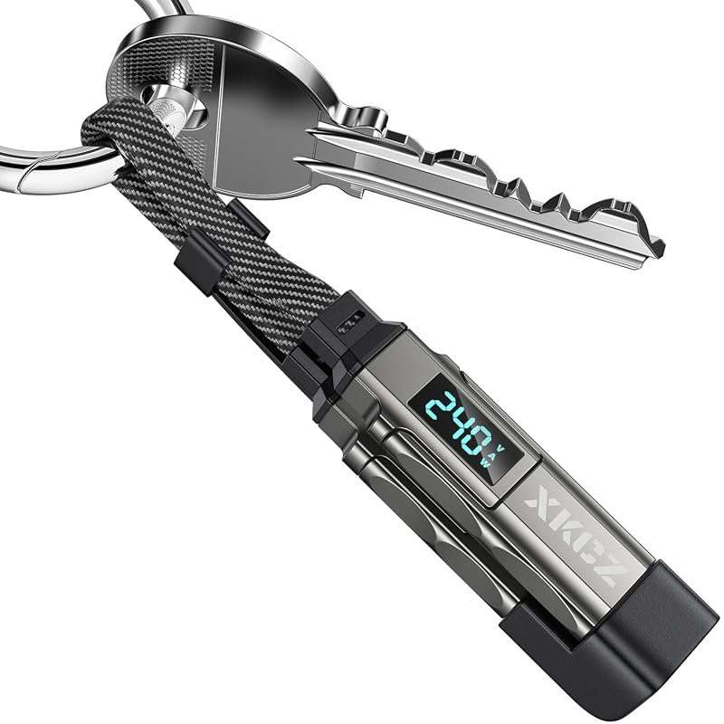 XKCZ 4-in-1 Keychain USB-C Cable with Voltage, Amperage, Wattage Display, 240W Fast Charging
