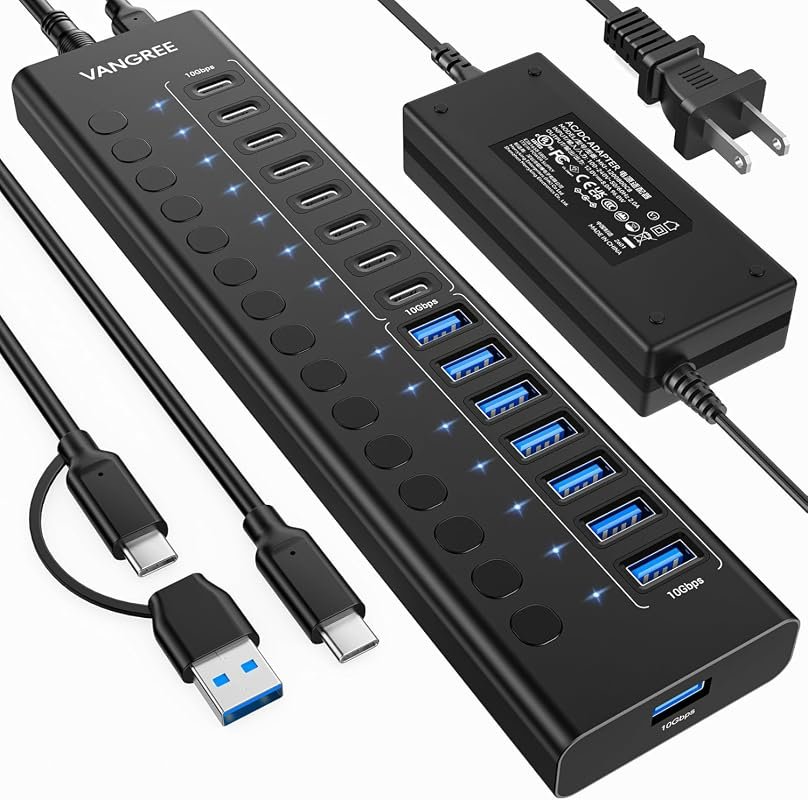 VANGREE 16-Port USB Hub