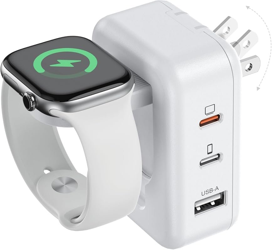 100W 4-in-1 USB-C Charger with Apple Watch Support, Foldable Fast Charging Block