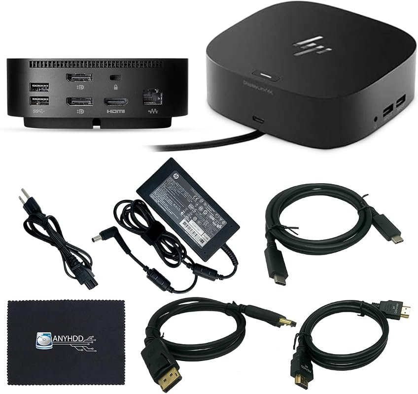 HP Universal Dock G2 for Notebook, 120W Power, USB-C, HDMI, DisplayPort, C-to-C Cable