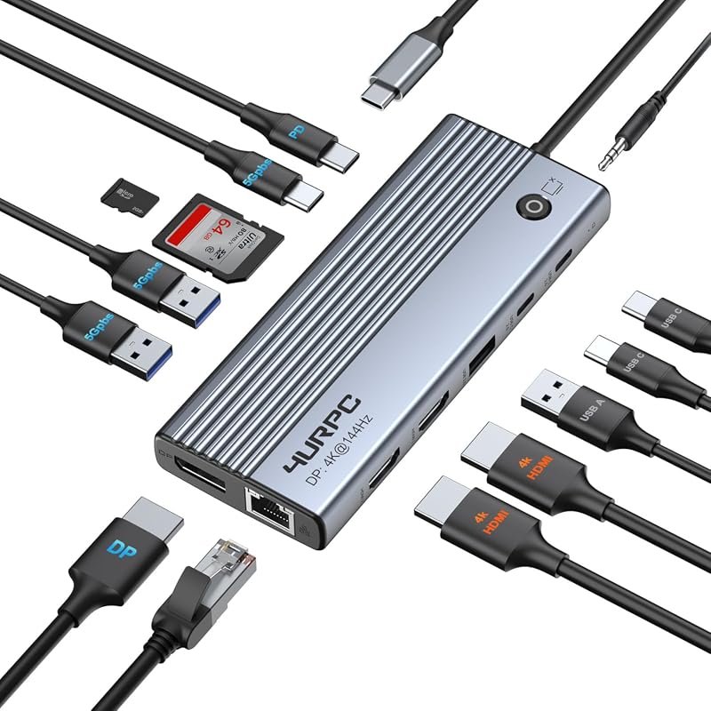 14-in-1 USB-C Docking Station for 3 Monitors