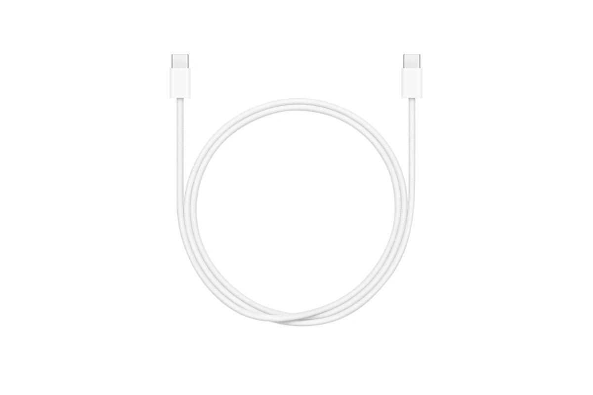 USB-C cable connected to a charger and laptop showing charging power concept