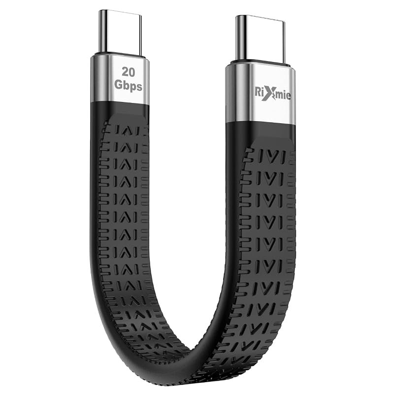 Rixmie 5-Inch USB-C to USB-C Cable for Power Banks and SSDs
