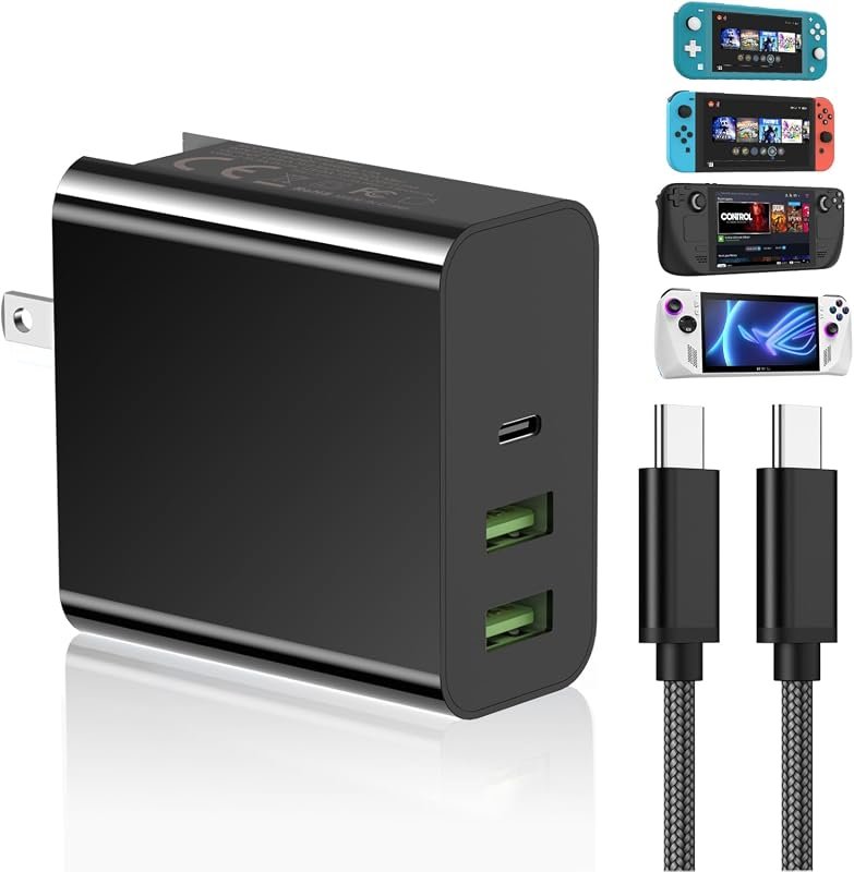 65W USB-C fast charger for Steam Deck and handheld gaming