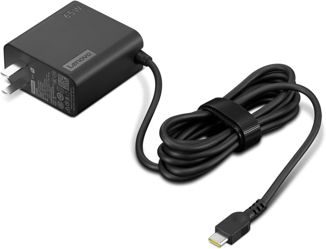 Lenovo USB-C 65W Wall Charger, PD 3.0 Fast Adapter with 5.9ft Cable