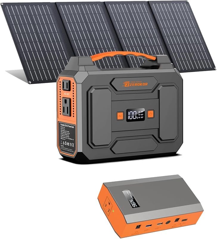 Portable 100W solar generator with 65W power bank and 40W foldable panel