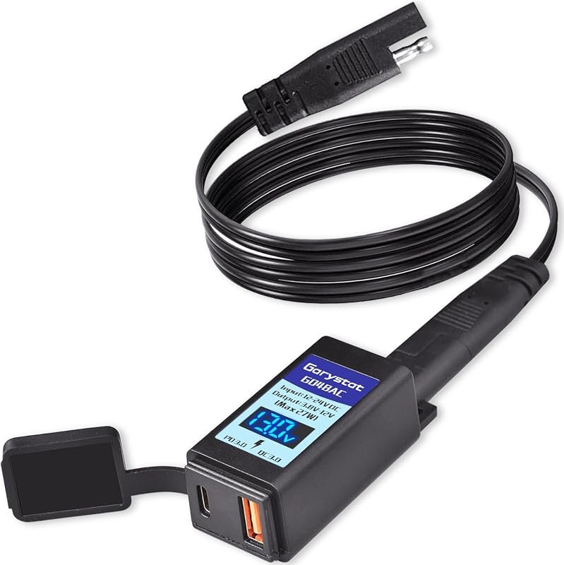 Garystat Motorcycle USB-C Charger with SAE Adapter