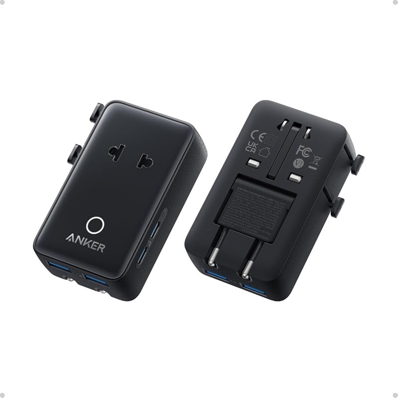 Anker Nano Travel Adapter with 2 USB-C, 20W Universal Charger