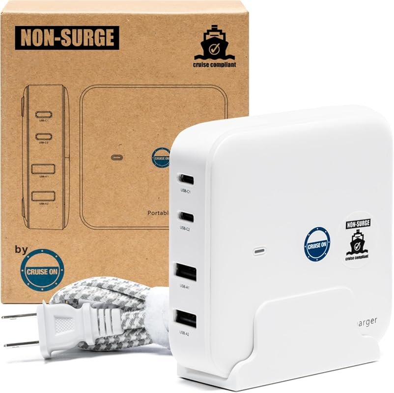 Cruise On Approved Power Strip with 2 USB and 2 USB-C Ports, 3.8ft Cord