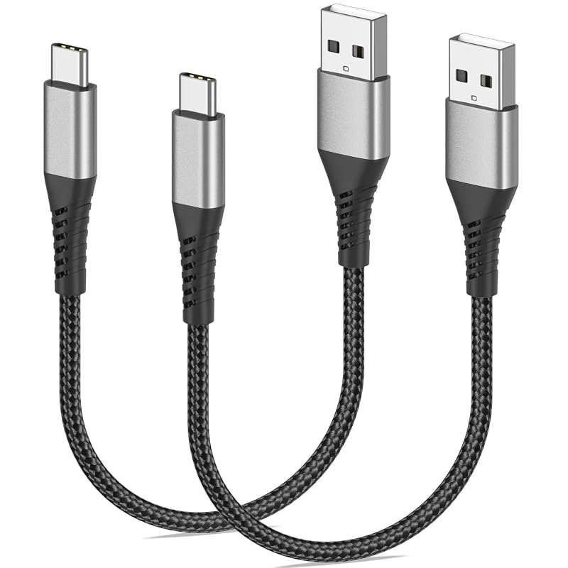 1FT USB-A to USB-C Fast Charging Cable, 2-Pack for Reliable Charging