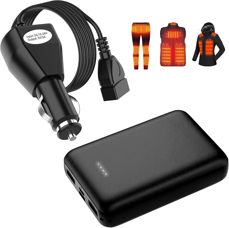 5V 2A 10000mAh Heated Vest Battery Pack with Cigarette Lighter Plug