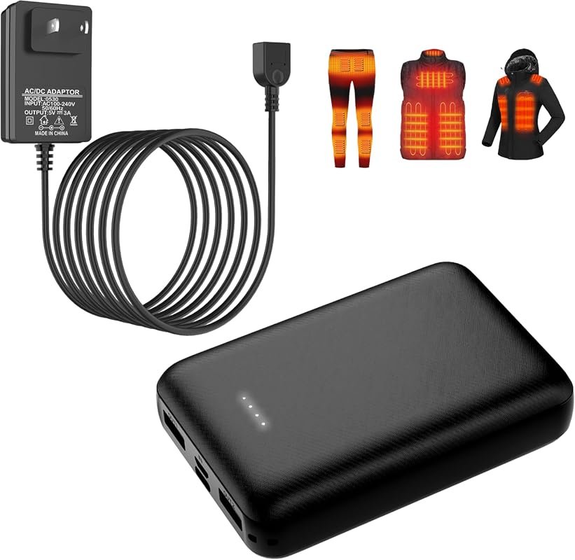 5V 2A 10000mAh Rechargeable Battery Pack for Heated Vests and Jackets