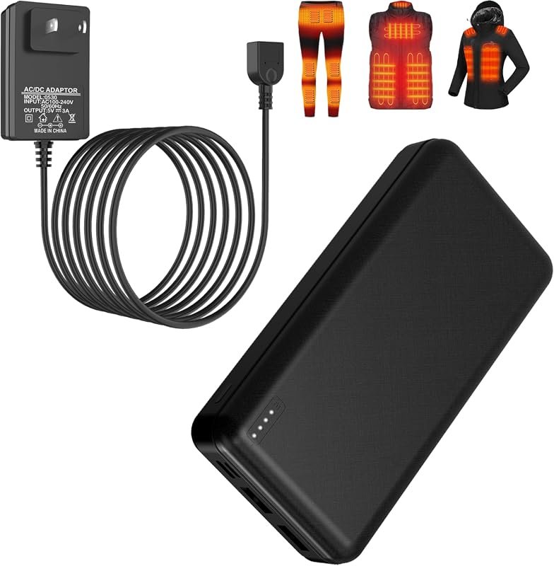 5V 2A 20000mAh Rechargeable Battery Pack for Heated Vests and Jackets