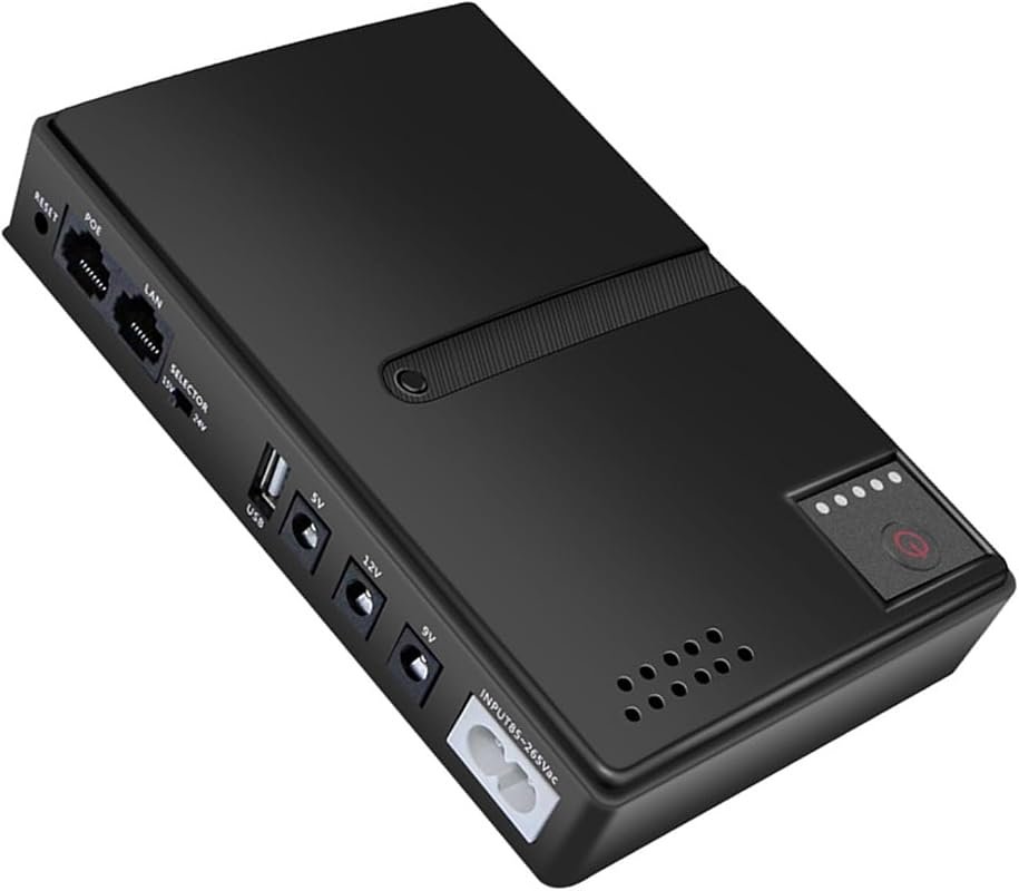 Portable UPS Battery Backup with replaceable battery for routers and cameras