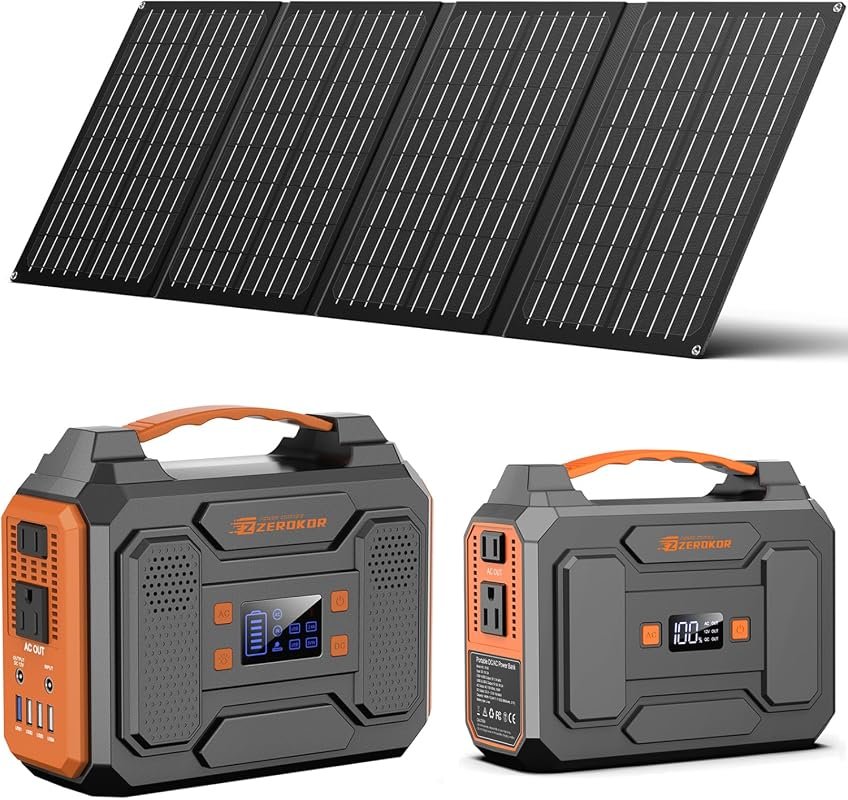 Portable solar generator 300W with 40W foldable panel