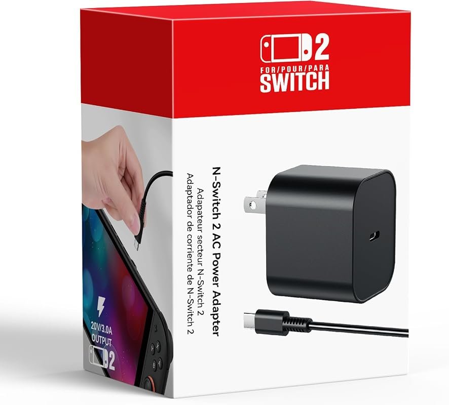 60W Fast Charger for Nintendo Switch 2 and 1 with 5FT Cable, OLED, Lite, Steam Deck