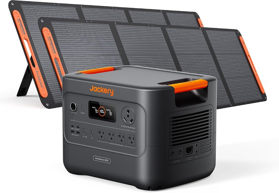Jackery HomePower 3000 solar generator with 2x200W panels