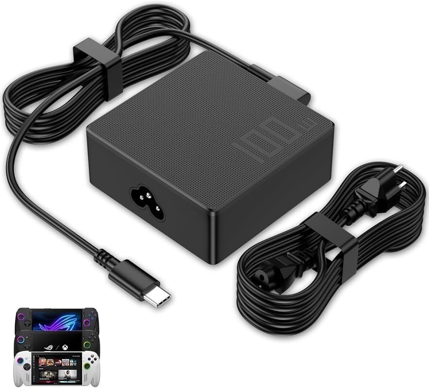 100W 65W USB-C Charger for ROG Ally X, Steam Deck, Legion Go S