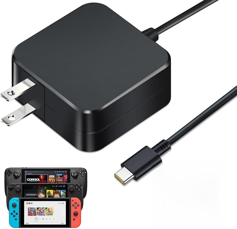 45W USB-C Fast Charger for Steam Deck OLED and Nintendo Switch 2